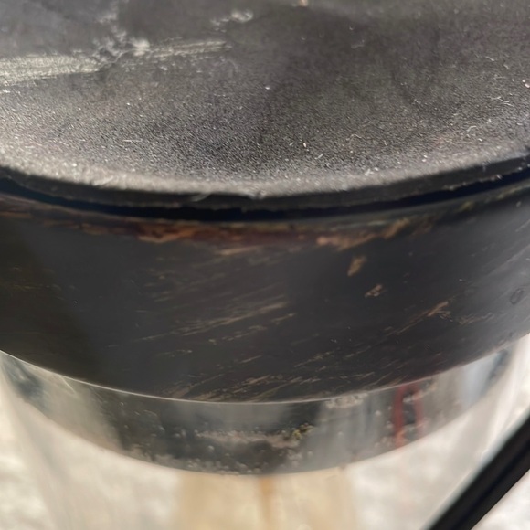 Glass Cylinder Round Wood Base Lamp Adhesive Bottom - Picture 7 of 8